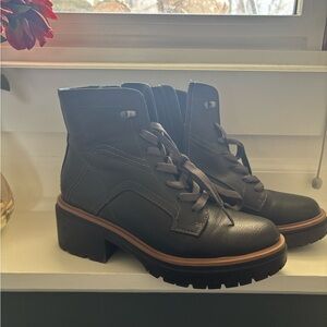 Naturalizer Abbott green Lace-Up Chunky Heel Ankle Boots